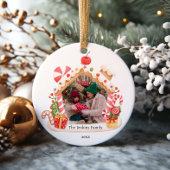 Gingerbrei House Weihnachtsfest Foto Keramik Ornament