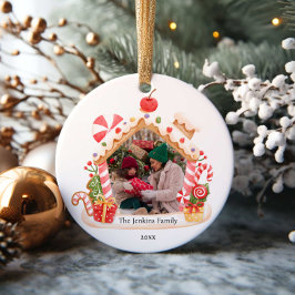 Gingerbrei House Weihnachtsfest Foto Keramik Ornament