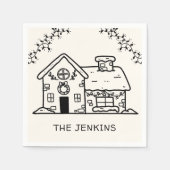 Gingerbrei House Weihnachtsfest Party Serviette (Vorderseite)