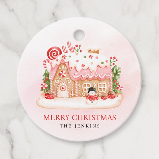 Gingerbrei House Weihnachtsgeschenk Geschenkanhänger (Vorderseite)