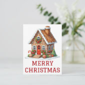Gingerbrei House Weihnachtskarte Feiertagskarte (Stehend Vorderseite)