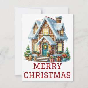 Gingerbrei House Weihnachtskarte Feiertagskarte