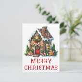 Gingerbrei House Weihnachtskarte Feiertagskarte (Stehend Vorderseite)