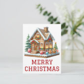 Gingerbrei House Weihnachtskarte Feiertagskarte (Stehend Vorderseite)