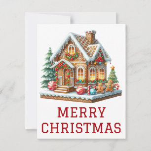 Gingerbrei House Weihnachtskarte Feiertagskarte