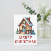 Gingerbrei House Weihnachtskarte Feiertagskarte (Stehend Vorderseite)