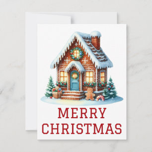 Gingerbrei House Weihnachtskarte Feiertagskarte