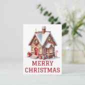 Gingerbrei House Weihnachtskarte Feiertagskarte (Stehend Vorderseite)