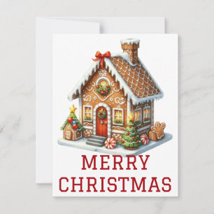 Gingerbrei House Weihnachtskarte Feiertagskarte