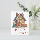Gingerbrei House Weihnachtskarte Feiertagskarte (Stehend Vorderseite)