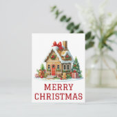 Gingerbrei House Weihnachtskarte Feiertagskarte (Stehend Vorderseite)