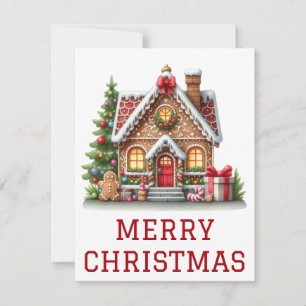 Gingerbrei House Weihnachtskarte Feiertagskarte