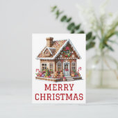 Gingerbrei House Weihnachtskarte Feiertagskarte (Stehend Vorderseite)