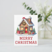 Gingerbrei House Weihnachtskarte Feiertagskarte (Stehend Vorderseite)