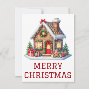 Gingerbrei House Weihnachtskarte Feiertagskarte