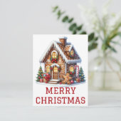 Gingerbrei House Weihnachtskarte Feiertagskarte (Stehend Vorderseite)
