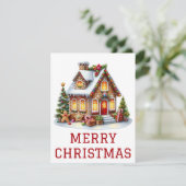 Gingerbrei House Weihnachtskarte Feiertagskarte (Stehend Vorderseite)