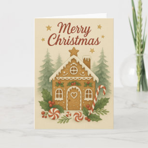 Gingerbrei House Weihnachtskarte Karte