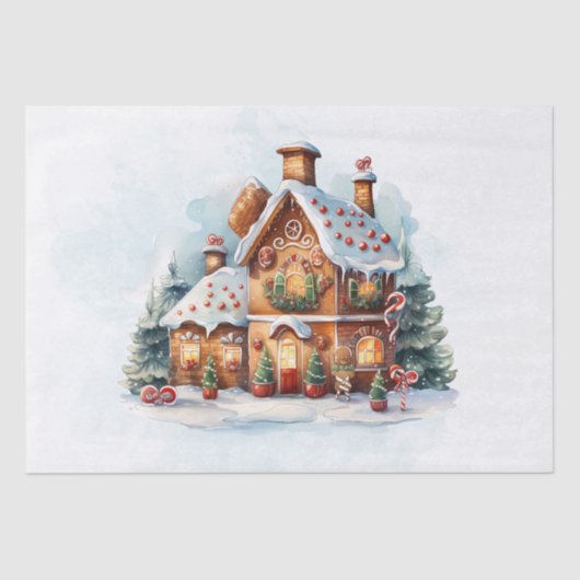 Gingerbrei House Weihnachtsmarkt Tissue Paper Seidenpapier (Vorderseite)