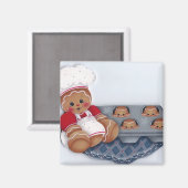 Gingerbrei Koch und Baby Ginger Muffins Magnet (Vorderseite/Rückseite)