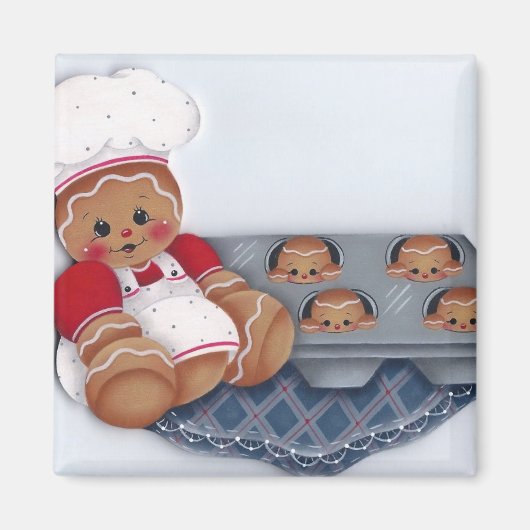 Gingerbrei Koch und Baby Ginger Muffins Magnet (Vorne)
