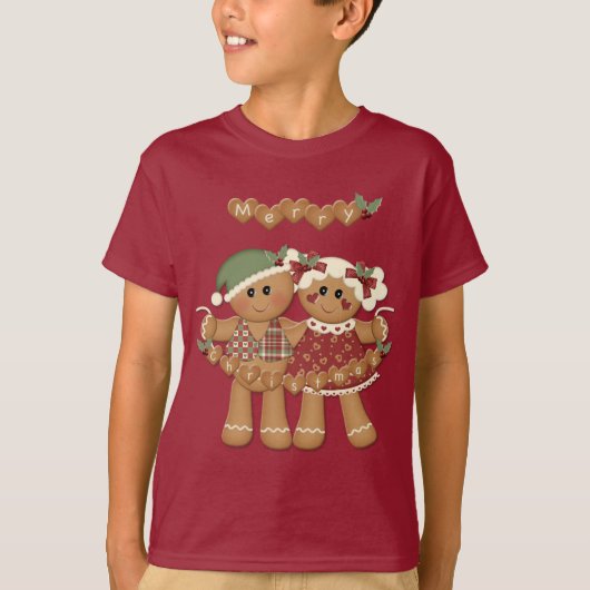 Gingerbrei Land Weihnachten T-Shirt (Vorderseite)