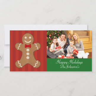 Gingerbrei Man Christmas Foto Cards Feiertagskarte