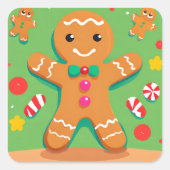 Gingerbrei Man Christmas Holiday Party Sticker (Vorderseite)