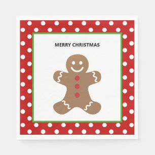 Gingerbrei Man Christmas Personalisiert Napkins Serviette