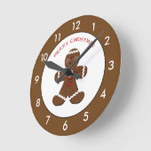 Gingerbrei Man Christmas Personalisiert Runde Wanduhr (Winkel)