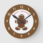 Gingerbrei Man Christmas Personalisiert Runde Wanduhr (Vorderseite)