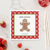 Gingerbrei Man Christmas Personalisiert Serviette (Beispiel)