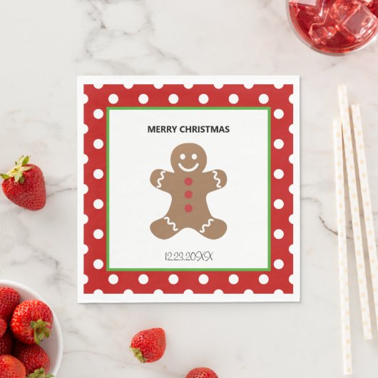 Gingerbrei Man Christmas Personalisiert Serviette (Beispiel)