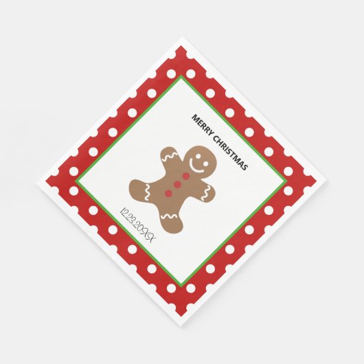 Gingerbrei Man Christmas Personalisiert Serviette (Ecke)