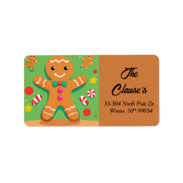 Gingerbrei Man Christmas Return Address Label Adressaufkleber