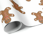 Gingerbrei Man Christmas Wrapping Paper Geschenkpapier (Rolleneckpunkt)
