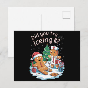 Gingerbrei Man Cookie Ugly Sweater Oh Snap Xmas Feiertagspostkarte
