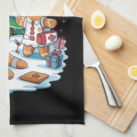 Gingerbrei Man Cookie Ugly Sweater Oh Snap Xmas Geschirrtuch (Viertel Falte)