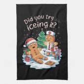 Gingerbrei Man Cookie Ugly Sweater Oh Snap Xmas Geschirrtuch (Vertikal)