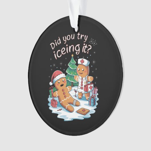 Gingerbrei Man Cookie Ugly Sweater Oh Snap Xmas Ornament (Vorderseite)