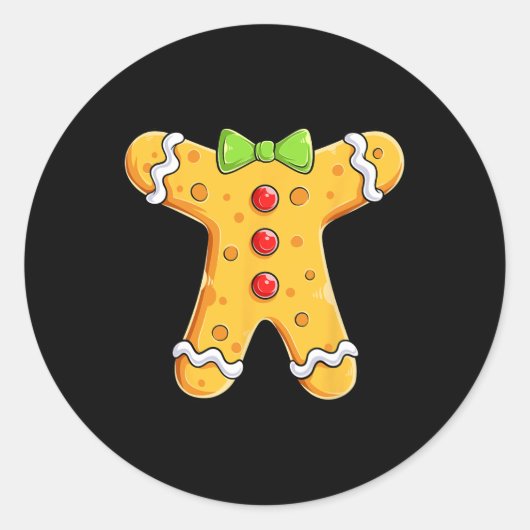 Gingerbrei Man Costume Halloween Weihnachtsjungen Runder Aufkleber (Vorderseite)
