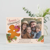 Gingerbrei Man Frohen Festtage Foto Weihnachten (Stehend Vorderseite)