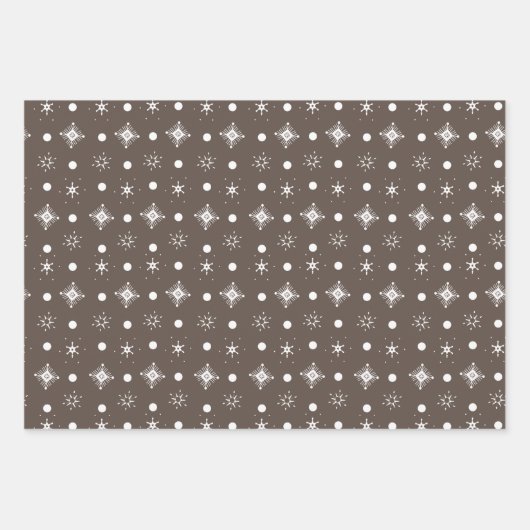 Gingerbrei Man House Weihnachtsschneeflocken Brown Geschenkpapier Set (Vorderseite 3)