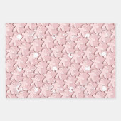 Gingerbrei Man House Weihnachtsschneeflocken Rosa Geschenkpapier Set (Vorderseite)