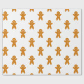 Gingerbrei man Muster Weihnachtswrapping Paper Geschenkpapier (Flach)