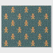 Gingerbrei man Muster Weihnachtswrapping Paper Geschenkpapier (Flach)