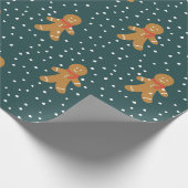 Gingerbrei man Muster Weihnachtswrapping Paper Geschenkpapier (Ecke)