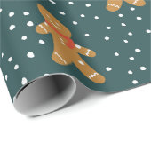 Gingerbrei man Muster Weihnachtswrapping Paper Geschenkpapier (Rolleneckpunkt)