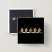 Gingerbrei Man Niedlich Weihnachtsbaker Button (Vorne & Hinten)