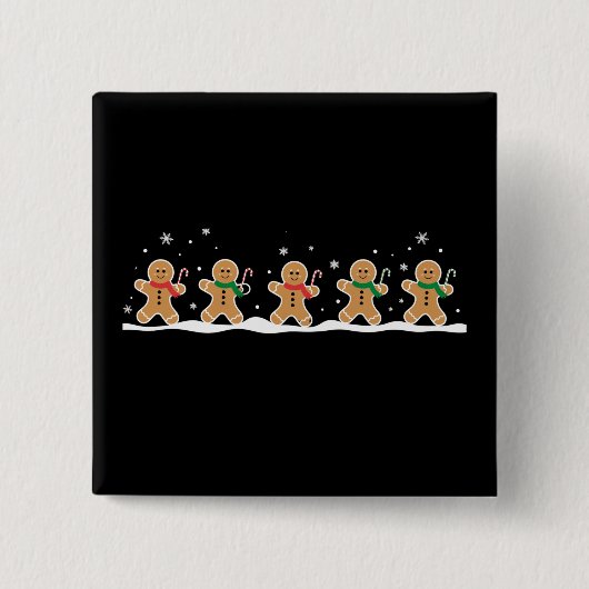 Gingerbrei Man Niedlich Weihnachtsbaker Button (Vorderseite)